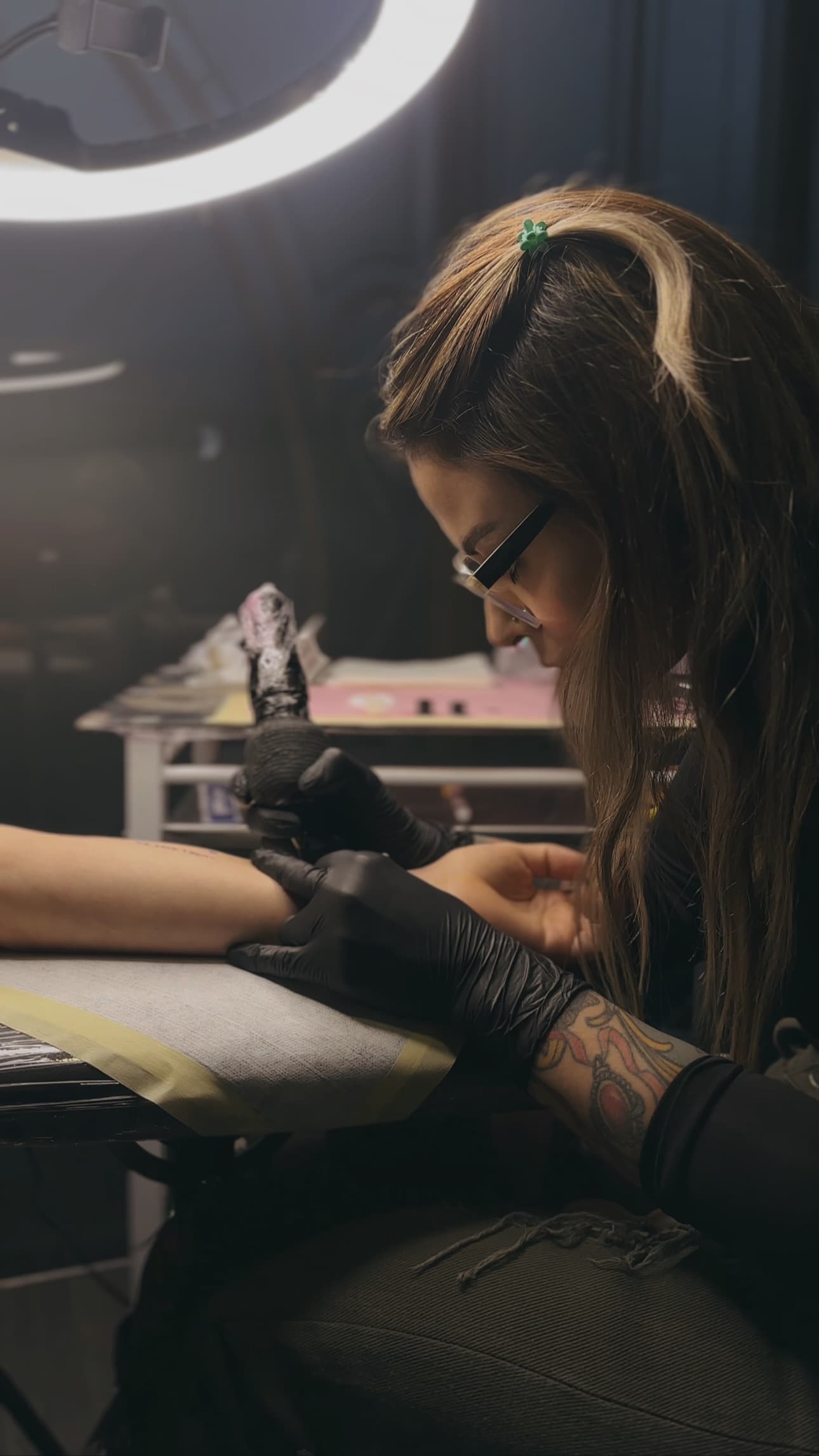 Artist working